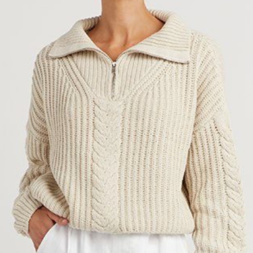 FASINI formen cable knit chunky ivory sweater size xxL
